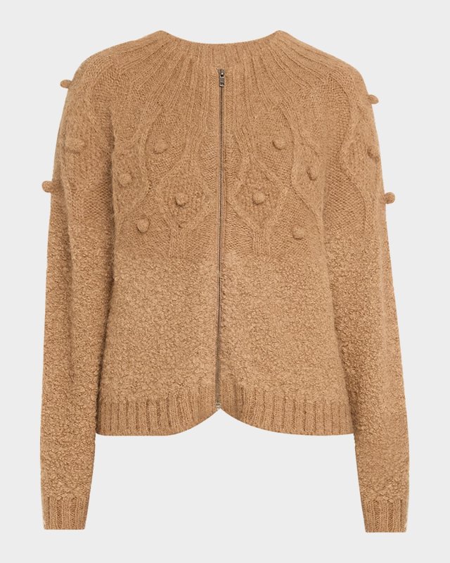 Popcorn Zip Cardigan